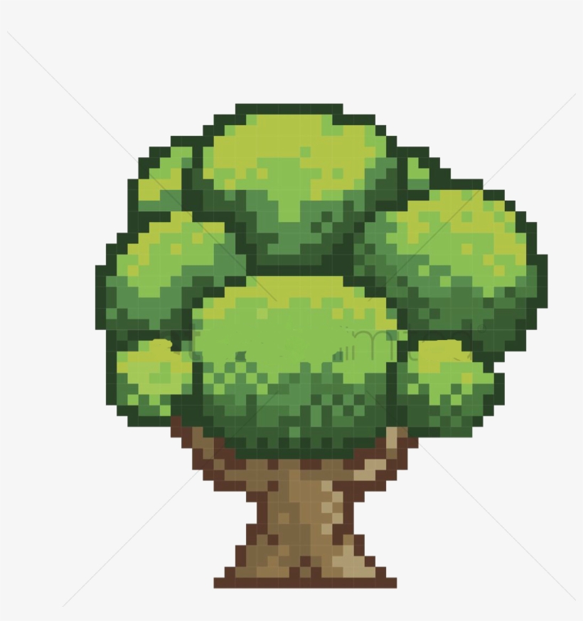 Pixel Tree Banner - 8 Bit Pixelart Tree, transparent png #933969