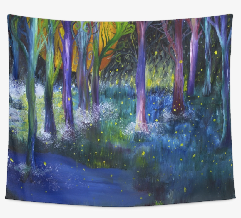 Fireflies Forest Tapestry, transparent png #934024