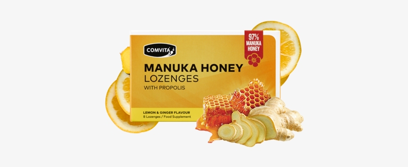 Comvita 97% Manuka Honey Lozenges - Lemon & Ginger, transparent png #934346