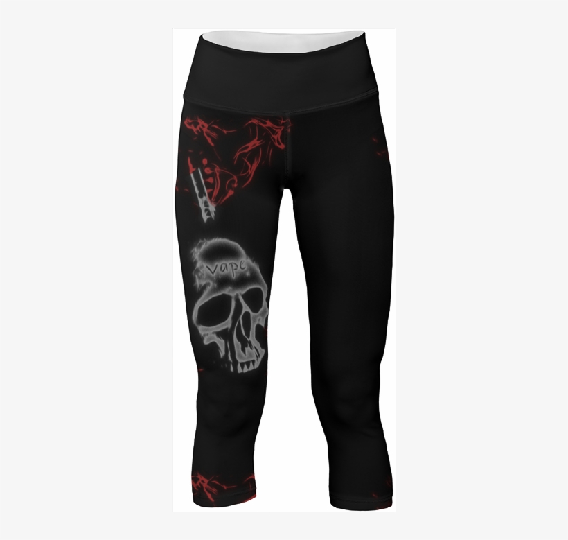 Black Skull Red Smoke Vape Yogapants $65 - Pocket, transparent png #935282