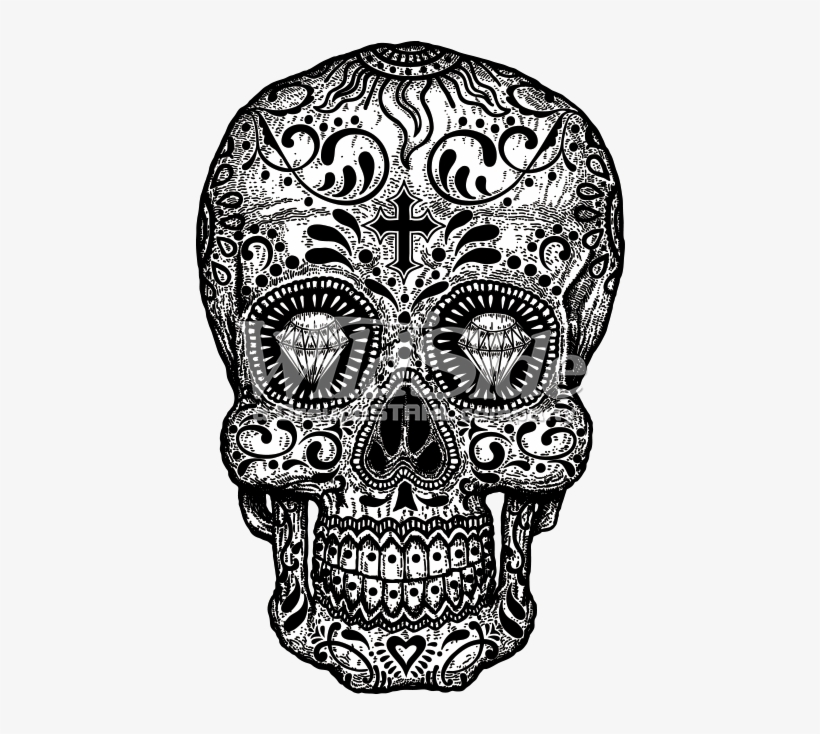 Black & White - Black And White Candy Skull, transparent png #935376