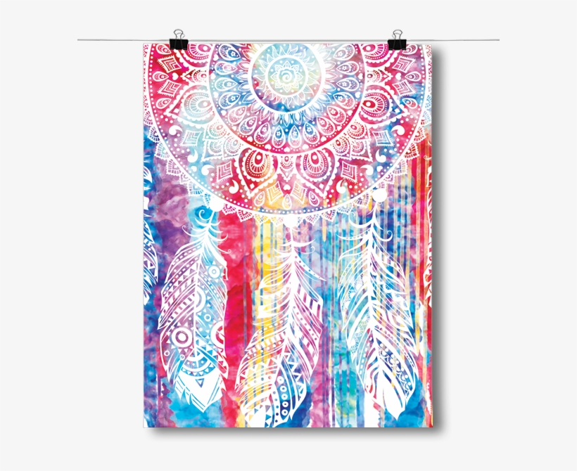 Watercolor Dreamcatcher Spiritual - Inspired Posters Watercolor Dreamcatcher Spiritual, transparent png #935509