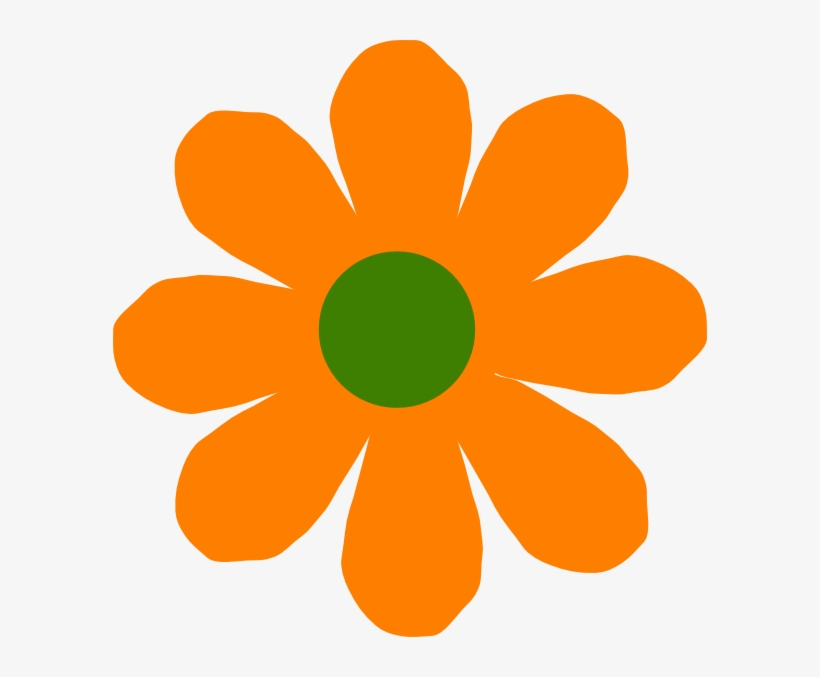 Orange Flower Clip Art At Clker - Orange Daisy Clip Art, transparent png #935589