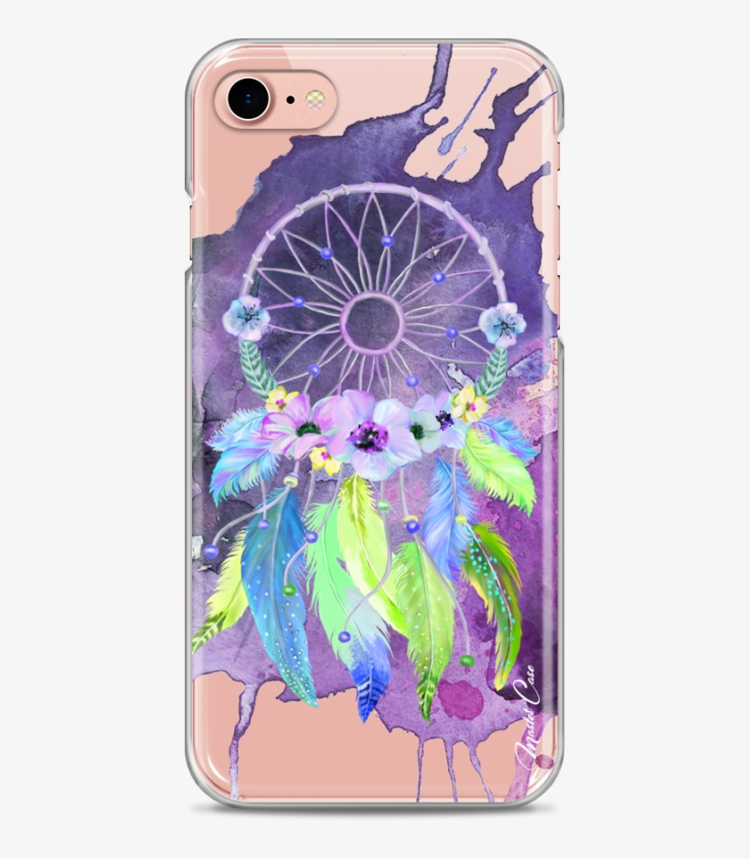 Coque Iphone 7plus/8plus Purple Watercolor Floral Dreamcatcher - Dose Of Colors, transparent png #935614