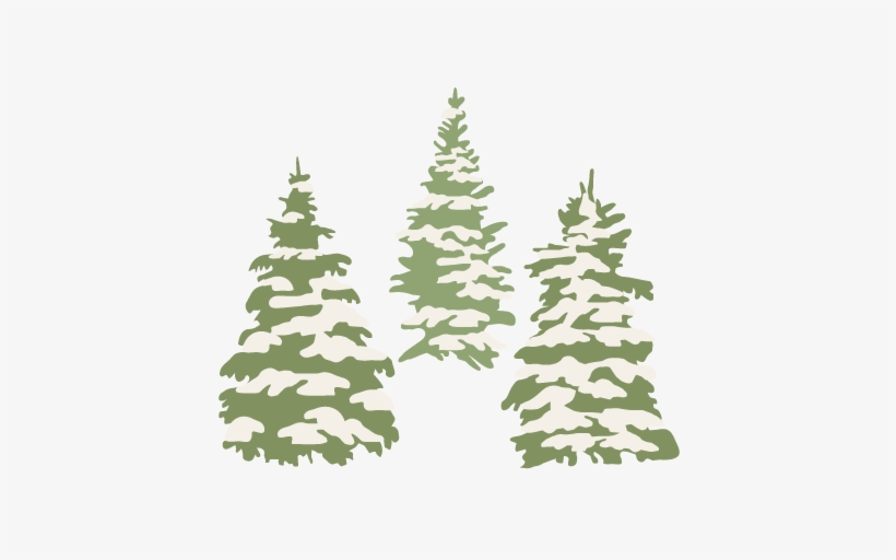 Winter Tree Set Svg Scrapbook Title Winter Svg Cut - Winter Pine Trees Png, transparent png #936061