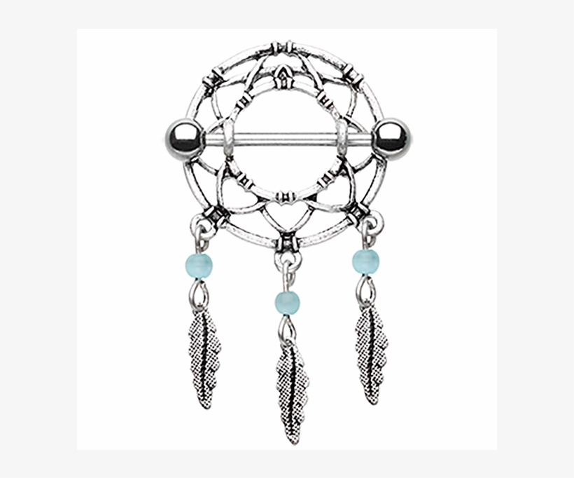 Freshtrends Dreamcatcher Surgical Steel Nipple Ring - Dream Catcher Nipple Rings, transparent png #936462