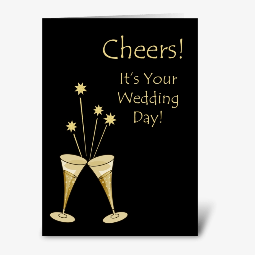 Champagne Toast Wedding Congratulations Greeting Card - Fun Hearts Valentines Red Gift Stickers, transparent png #936494