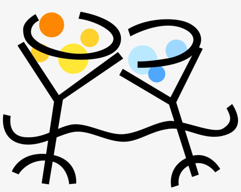 Vector Illustration Of Alcohol Beverage Champagne Glasses, transparent png #936833