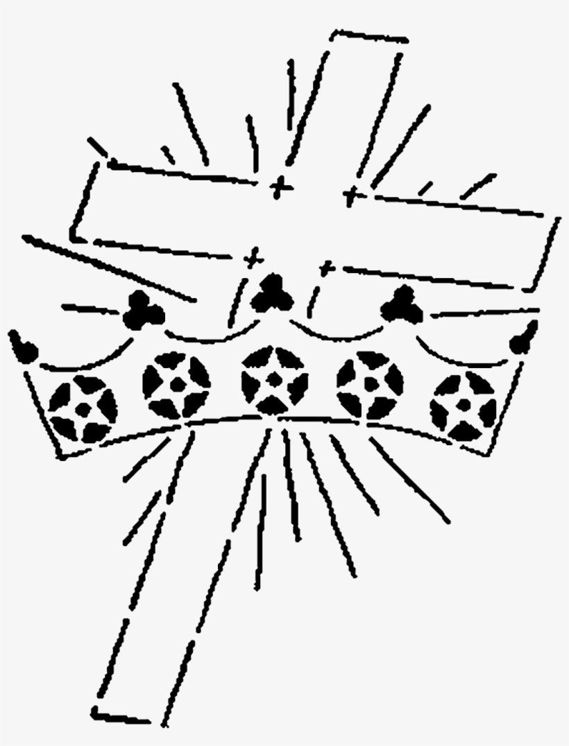 Cross And Crown Image - Crown Cross Drawing, transparent png #936858