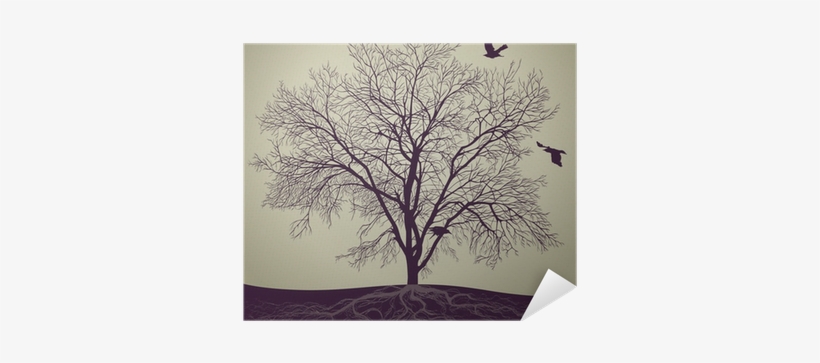Gallery Direct Crows Print On Birchwood Wall Art, Size, transparent png #936888