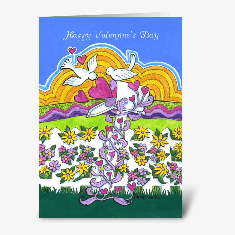 Valentine's Mailbox With Doves, Hearts Greeting Card - Valentinsgruß-briefkasten Mit Vögeln Und Herzen Servietten, transparent png #937317