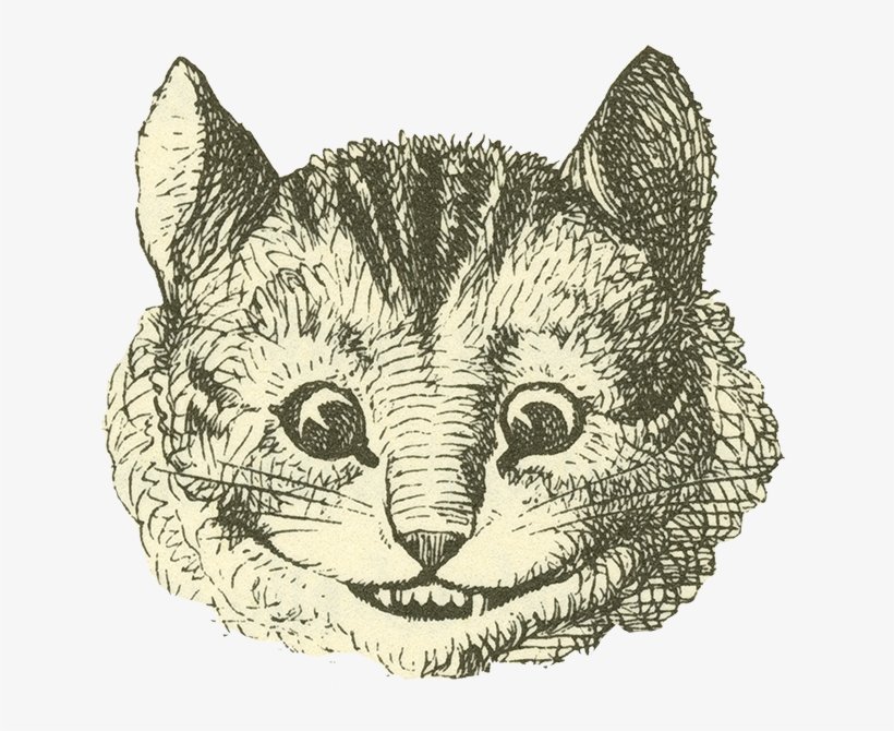 Cheshire Cat - Alice In Wonderland Black And White Cheshire Cat, transparent png #938405