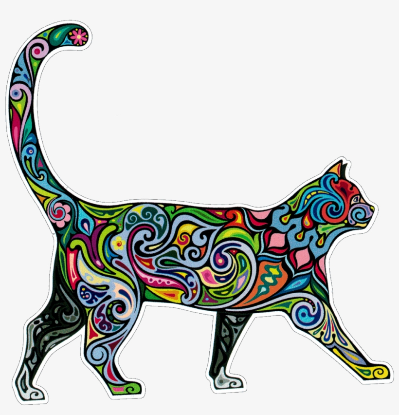 Bumper Sticker / Decal - Watercolor Cat, transparent png #938673