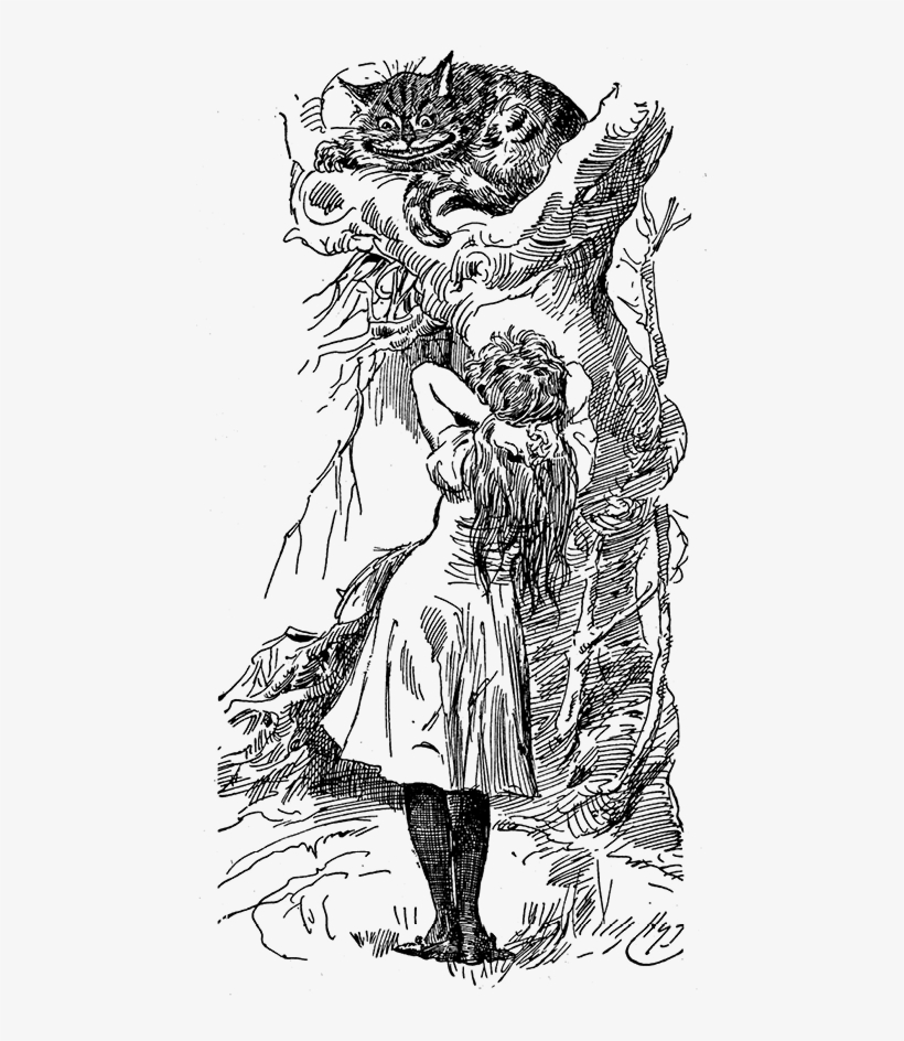 Jpg Cheshire Cat Press - Vintage Alice And Wonderland, transparent png #938697
