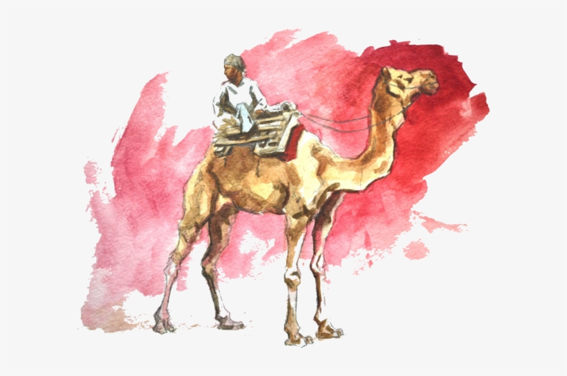 Travel Destinations - Watercolor Camel, transparent png #939385