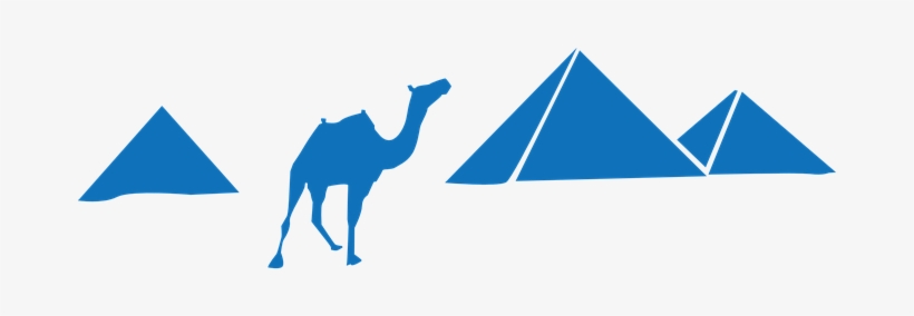 Pyramids Camel Blue Silhouette Structures - Pyramids Of Giza Vector, transparent png #939579