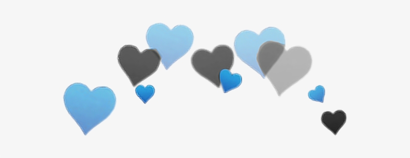 Hearts Heart Crown Heartcrown Blue Black Overlay Cute - Overlay Hearts, transparent png #9300432
