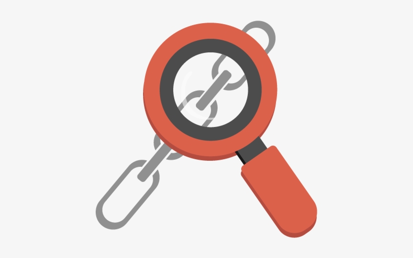 Magnifying Glass Looking At A Chain - Illustration, transparent png #9301437