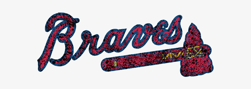 Atlanta Braves 1990-presnet Primary Logo Distressed - Atlanta Braves, transparent png #9302108