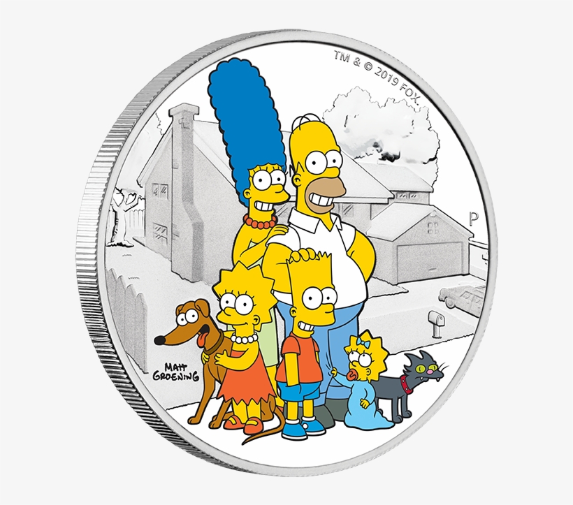 Family 2oz Silver Proof Coin - Perth Mint Simpsons, transparent png #9302203