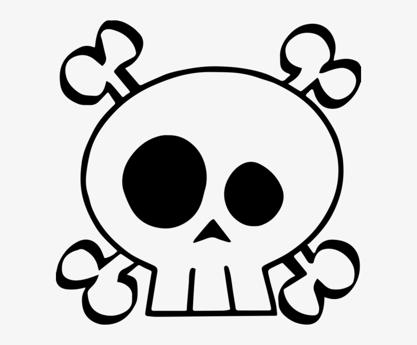 Cute Skull Flash Art Sticker - Baby Skull And Crossbones, transparent png #9303580