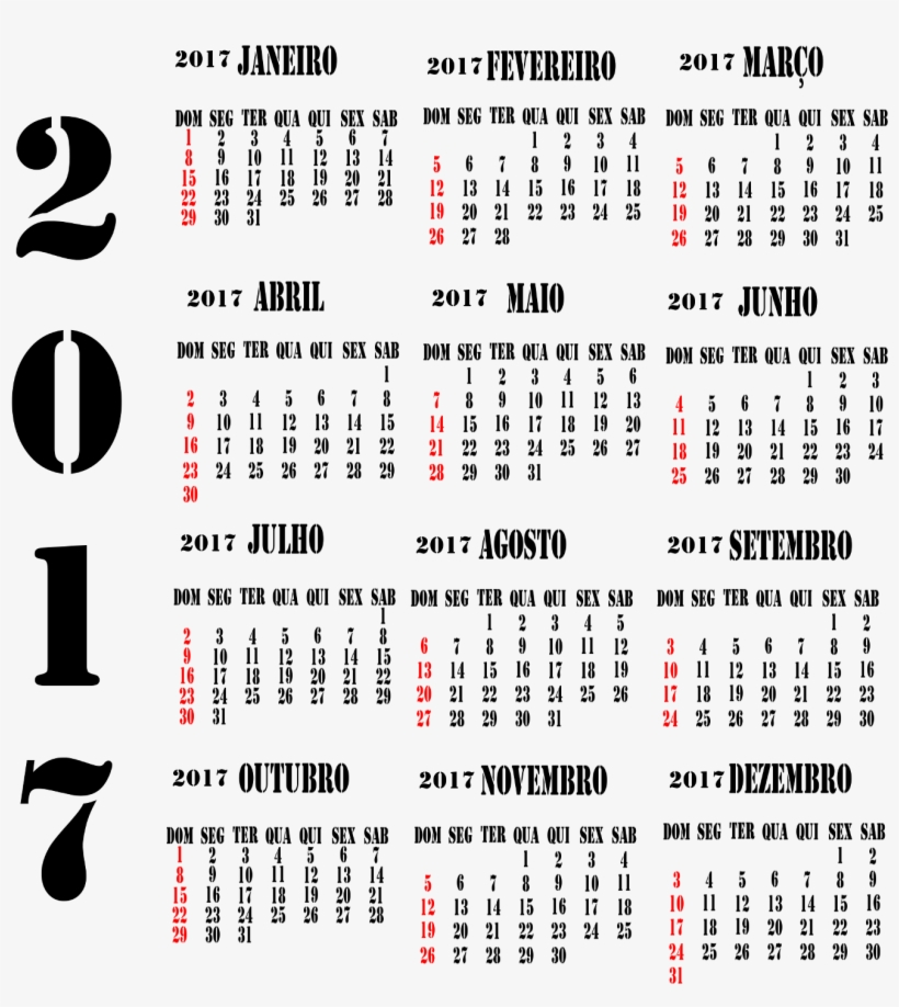 Calendã¡rio 2017 1 - Calendar, transparent png #9303962