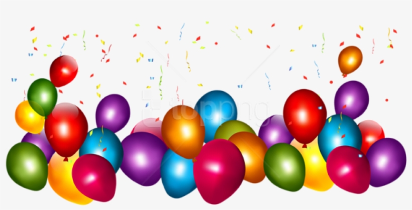 Free Png Download Transparent Colorful Balloons With - Balloons And Confetti Transparent, transparent png #9304876