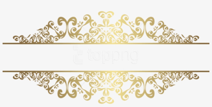 Free Png Download Gold Decorative Element Png Clipart - Gold Floral Ornament Png, transparent png #9306049