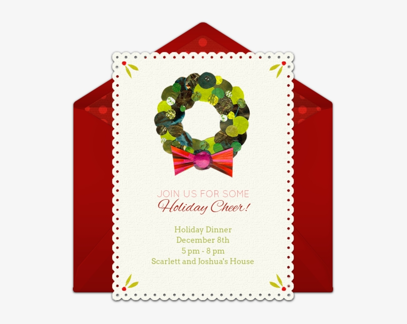 Christmas Wreath Collage Online Invitation - Circle, transparent png #9306079