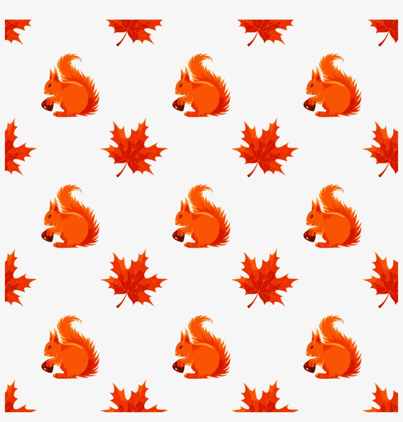 This Free Icons Png Design Of Maple And Squirrel Seamless, transparent png #9306897
