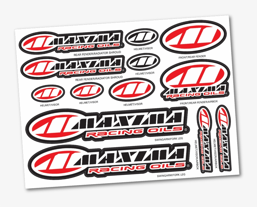 Assorted Logo Decal Sheet - Maxima Oil Stickers, transparent png #9307185