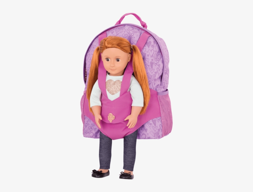 Noa In Harness Of Hop On Carrier Backpack - Doll, transparent png #9307571