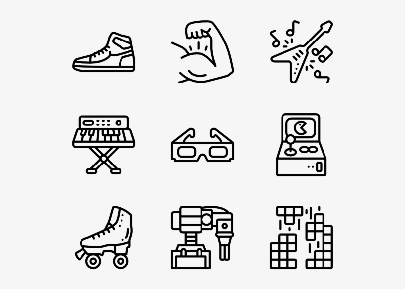 Eighties - Surf Icons, transparent png #9307656