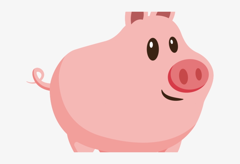 Pink Clipart Pigs - Cartoon, transparent png #9307832