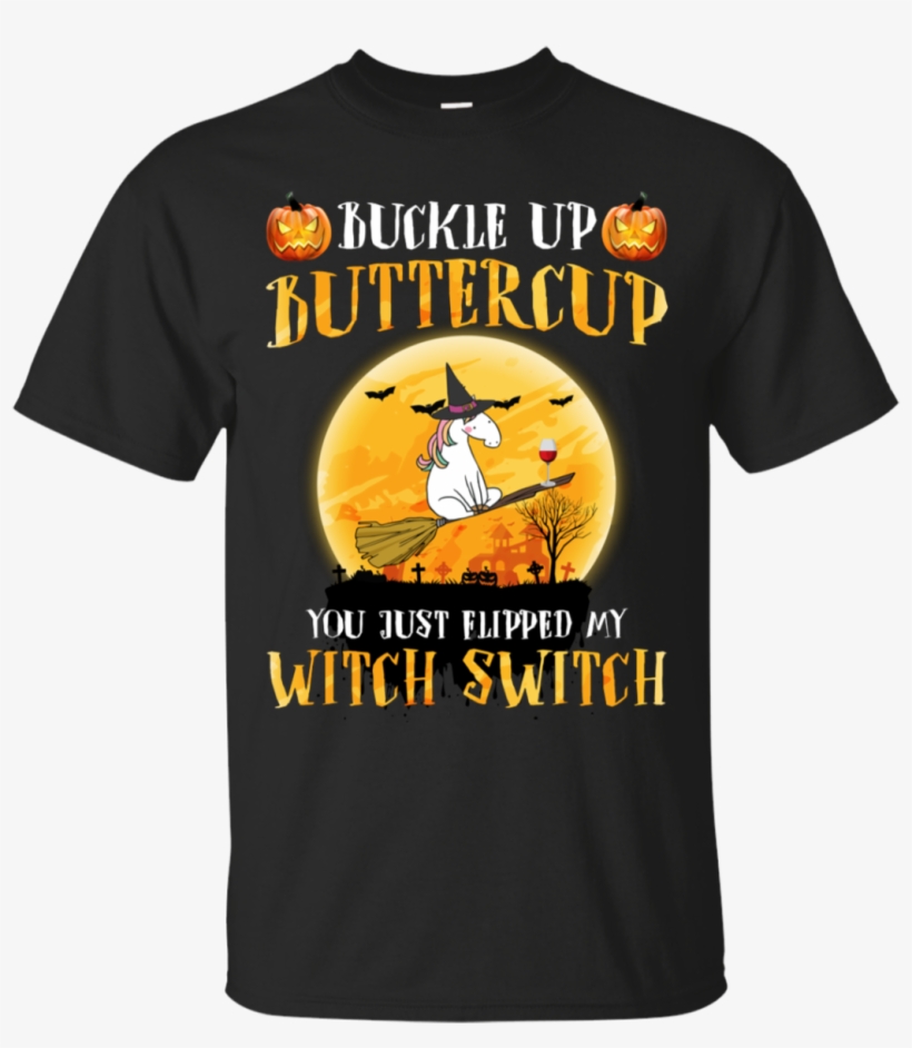Unicorn Witch Riding Broom Stick With Wine Halloween - Coors Light T Shirt, transparent png #9308406