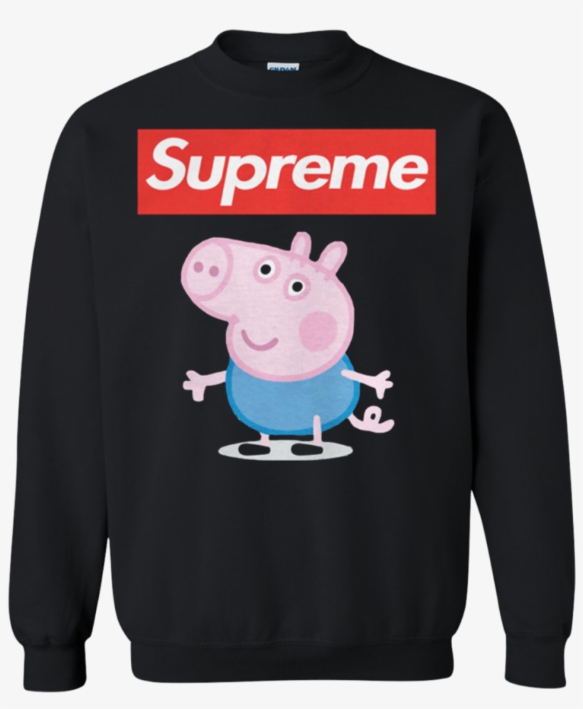 High Quality Supreme Peppa Pig Sweatshirt Christmas - Supreme, transparent png #9308573
