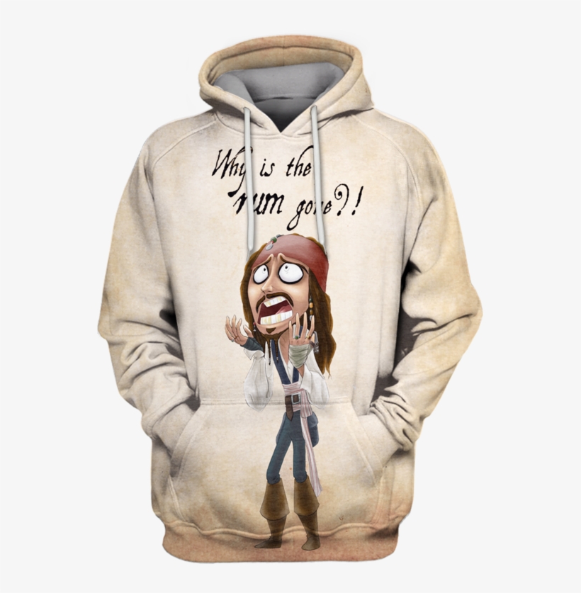 3d -pirates Of The Caribbean Hoodie - Great Wave Off Kanagawa Sweatshirt, transparent png #9309124