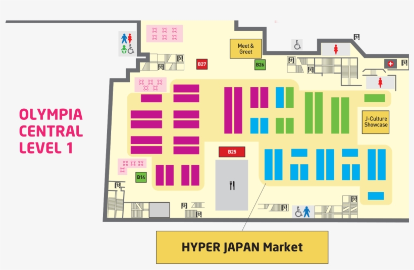 Olympia Central Map - Hyper Japan 2018 Map, transparent png #9309539
