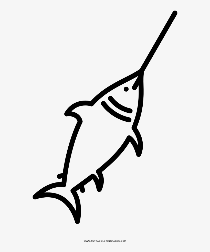 Swordfish Coloring Page - Pez Espada Para Dibujar, transparent png #9309865