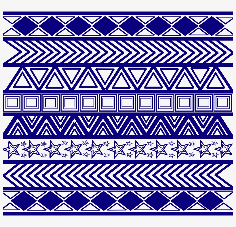 Blue Tribal Art Pattern - Motif, transparent png #9310196