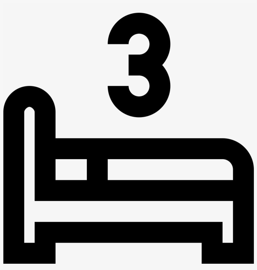 Three Beds Icon - Bed, transparent png #9311269