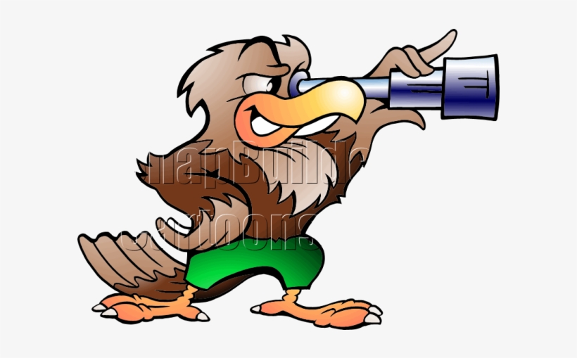 Telescope Clipart Hand Drawn - Eagle With A Telescope, transparent png #9312885
