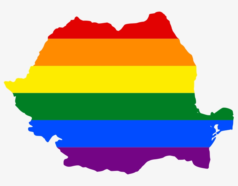 Lgbt Flag Map Of Romania - Happy Birthday Romania 1 December, transparent png #9313131