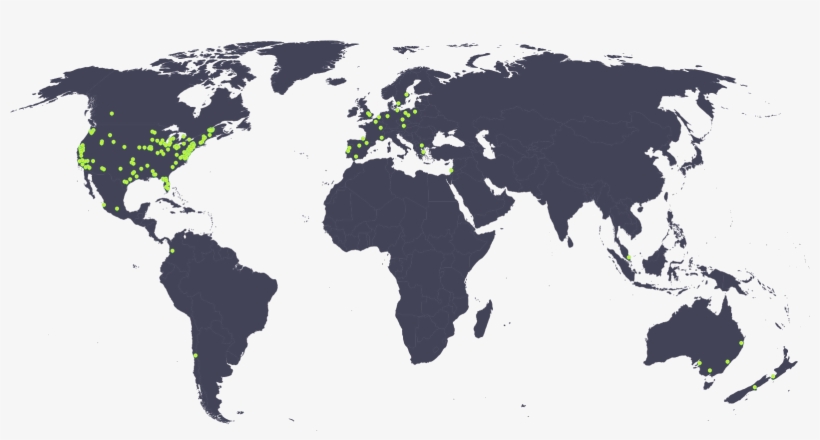 Locations - High Quality World Map Black And White - Free Transparent
