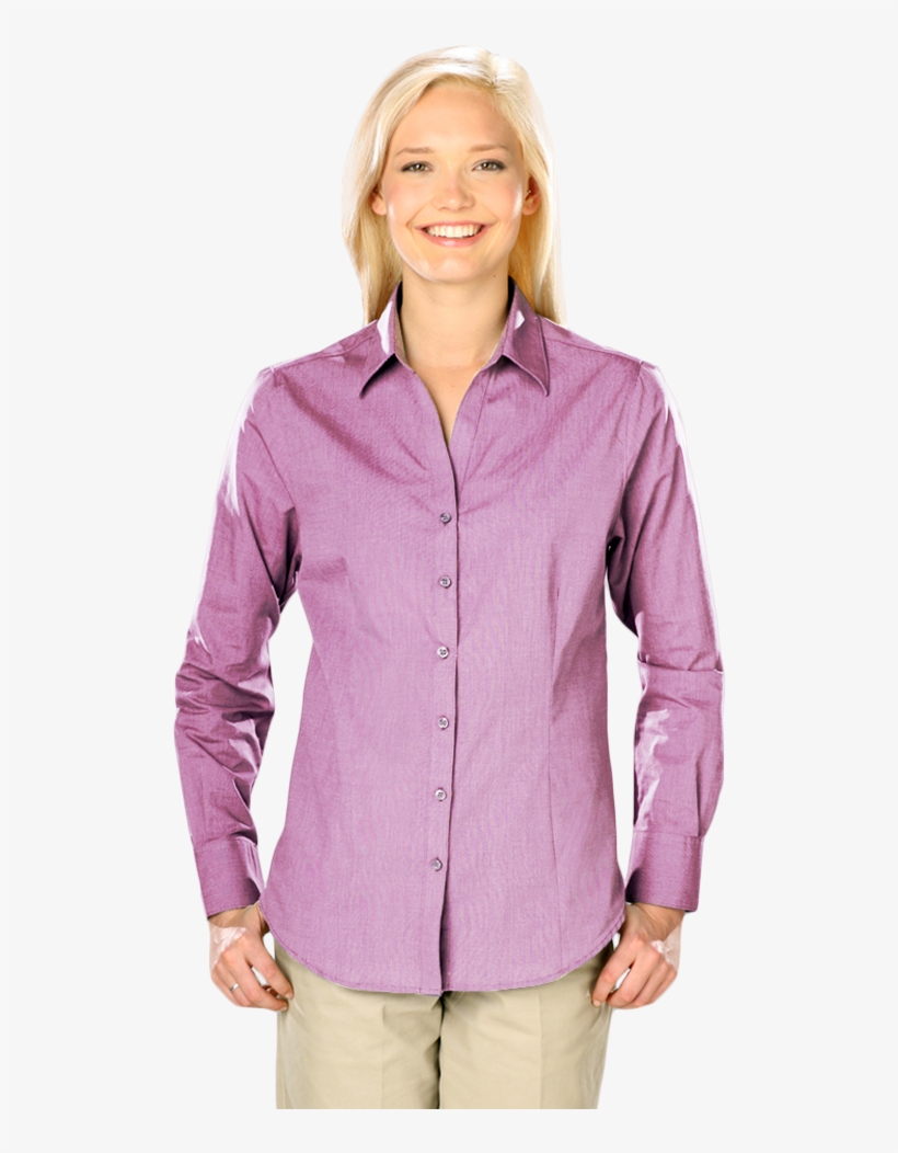Ladies Cross-weave L/s Shirtl - Formal Wear, transparent png #9314571