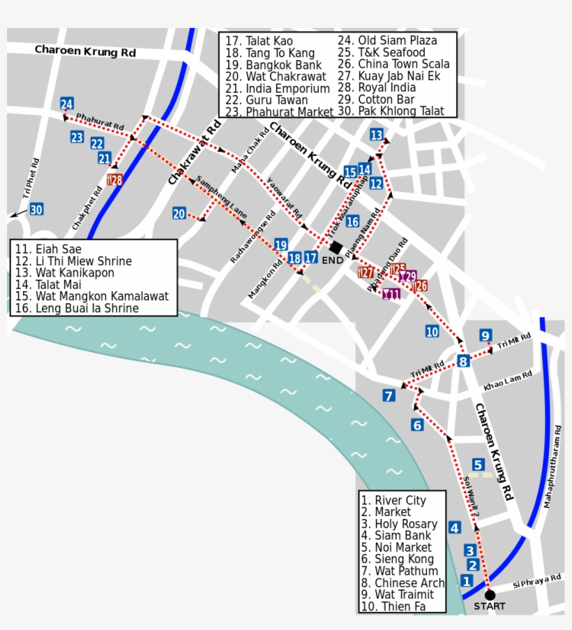 Yaowarat Tour Map - Map, transparent png #9315100