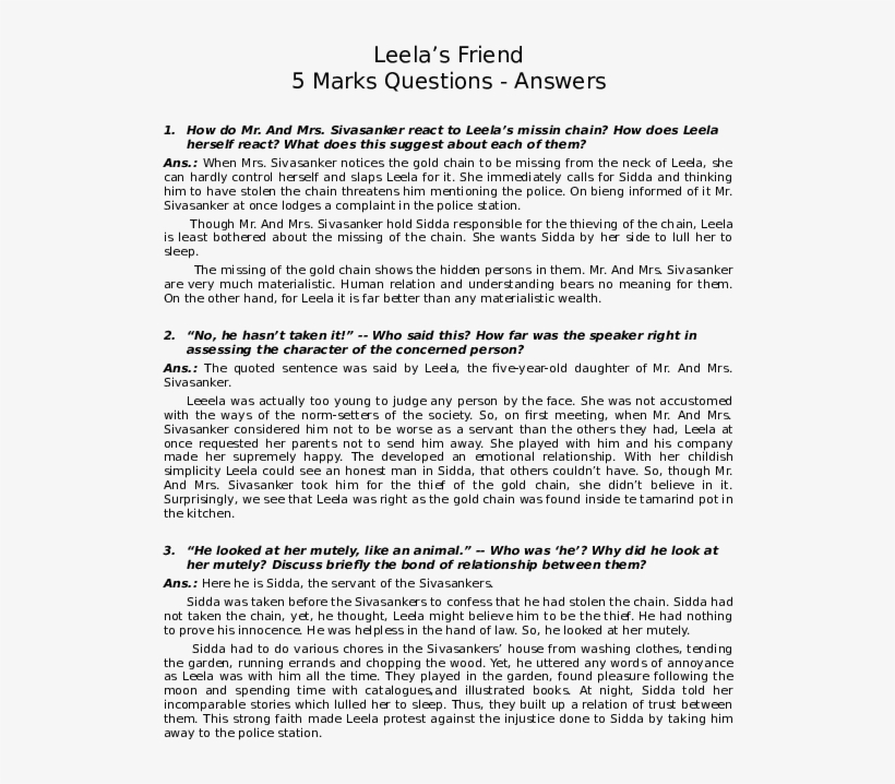 Doc - Leela's Friend Questions And Answers, transparent png #9317111