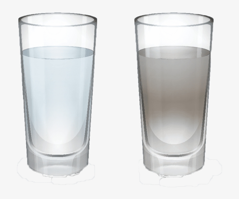 A Clean Glass Of Water Vs A Dirty Glass Of Water - Pouring Clean Water Into Dirty Water, transparent png #9319552