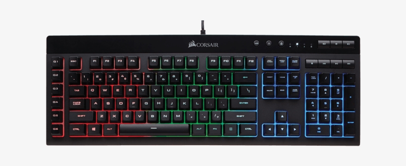 K55, Rgb Led, Wired Usb, Black, Gaming Keyboard - Corsair K55 Rgb Gaming Keyboard, transparent png #9319968