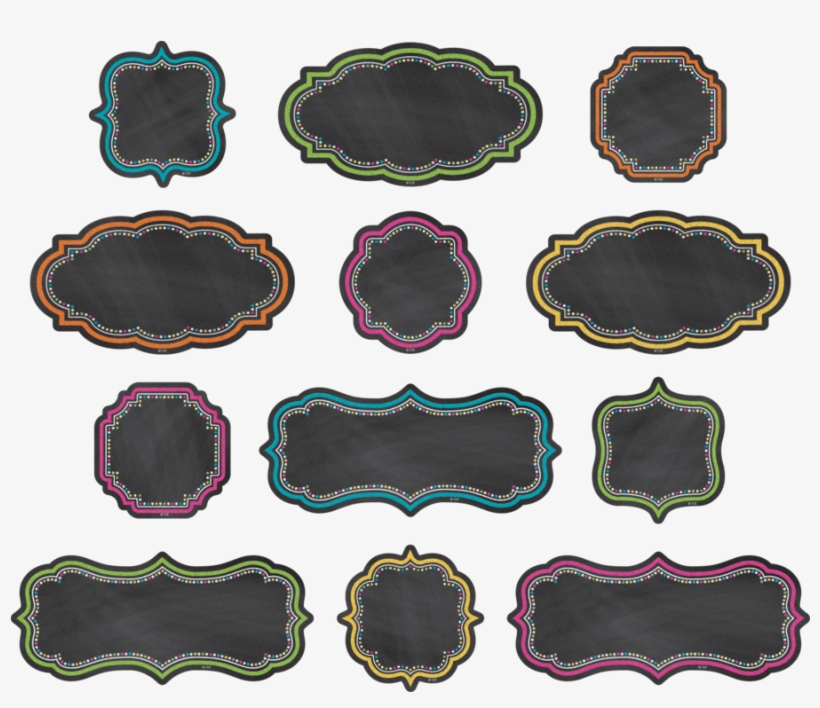 Tcr77320 Clingy Thingies Chalkboard Brights Accents - Oval, transparent png #9320545